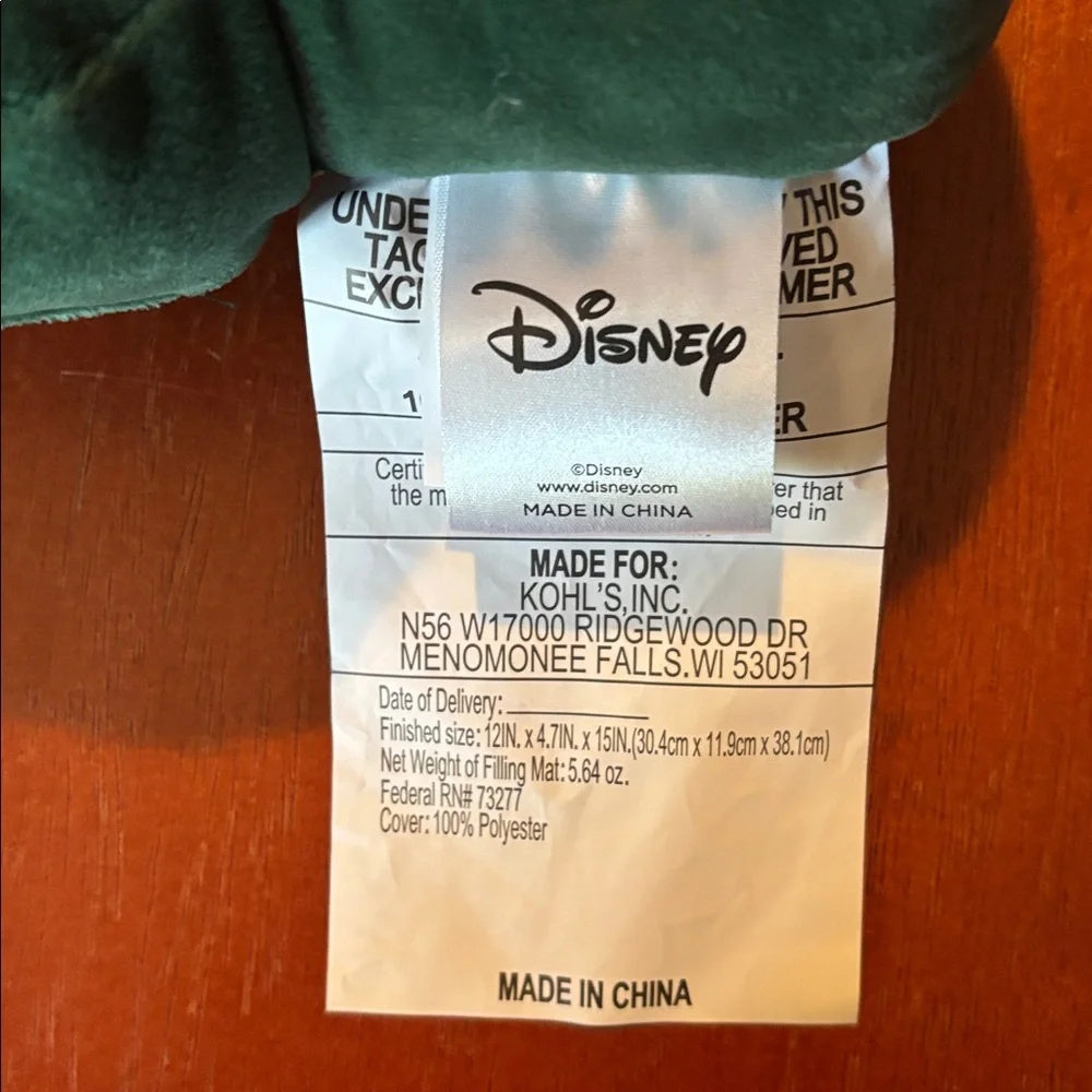 Disney Green Christmas Tree Shaped Mickey Mouse Holiday Pillow NWT